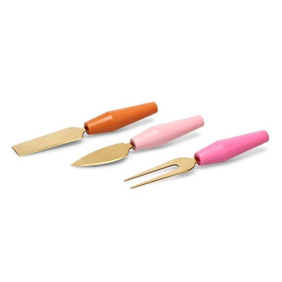 NWT Bullseye’s Playground (3) Cheese Knife Set Pink Gold - Picture 3 of 4